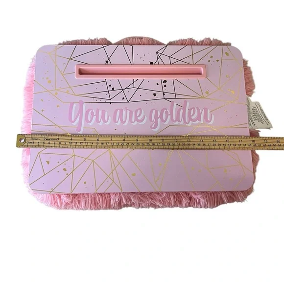 Make it Real Pink & Gold Fur Laptop Desk - Picture 3 of 5